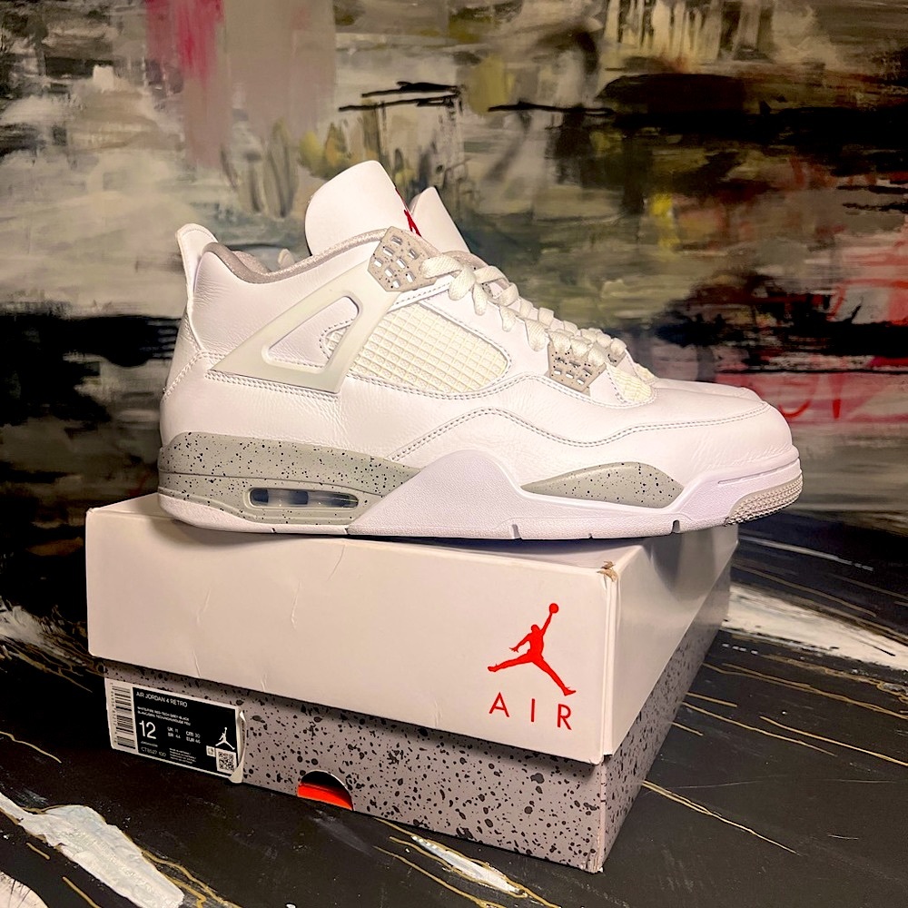 NIKE || AIR JORDAN RETRO 4 || WHITE OREO SZ 12 - Picture 3 of 10